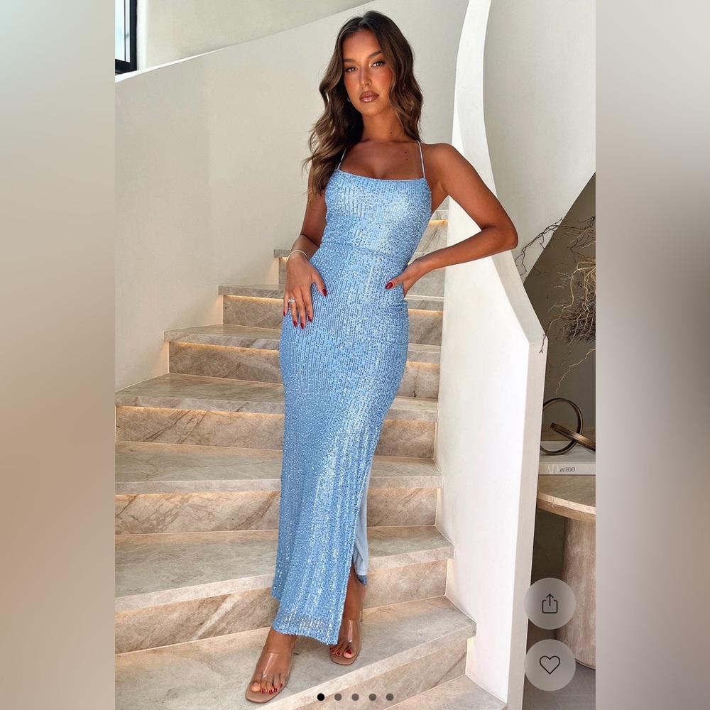 alani maxi dress - blue sequin size 4